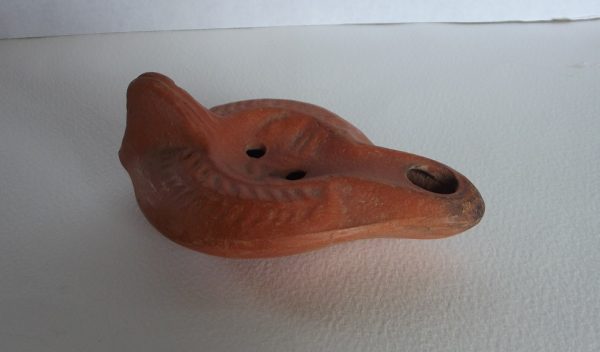 4th C. Redware Lamp Galloping Pony