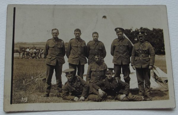 Eight British Soldiers in Camp