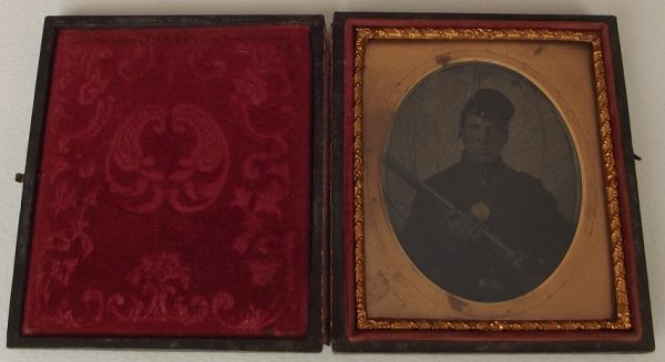Sixth Plate Tintype Armed Federal Soldier